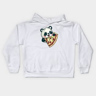 Cute Cartoon Panda Eating Pizza Funny Kawaii Kids Hoodie